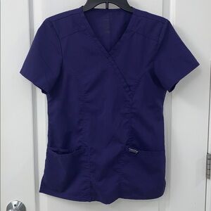 Cherokee Deep Purple V-Neck Scrub Top